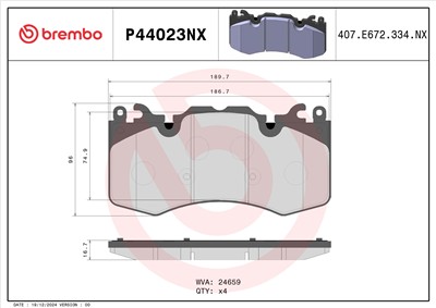 BREMBO P44023NX Číslo výrobce: 24659. EAN: 8020584131367.