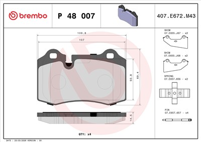 BREMBO P 48 007 EAN: 8020584132609.