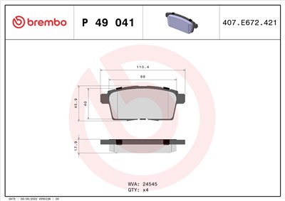 BREMBO P 49 041 Číslo výrobce: 24545. EAN: 8020584061015.