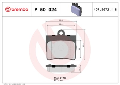 BREMBO P 50 024 Číslo výrobce: 21900. EAN: 8020584053966.