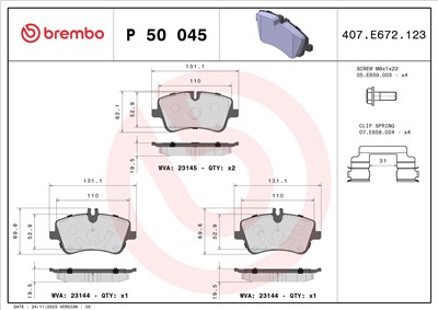 BREMBO P 50 045 Číslo výrobce: 23145. EAN: 8020584054178.