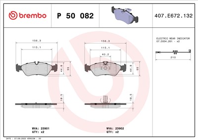 BREMBO P 50 082 Číslo výrobce: 23902. EAN: 8020584061213.