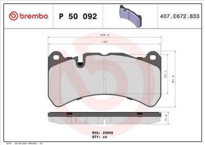 BREMBO P 50 092 Číslo výrobce: 23955. EAN: 8020584103241.