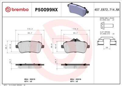 BREMBO P50099NX EAN: 8020584130841.