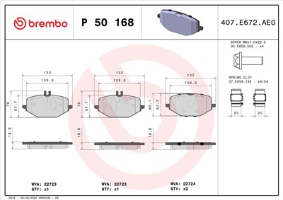 BREMBO P 50 168 EAN: 8020584119624.