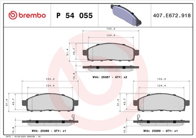 BREMBO P 54 055 Číslo výrobce: 24530. EAN: 8020584084229.