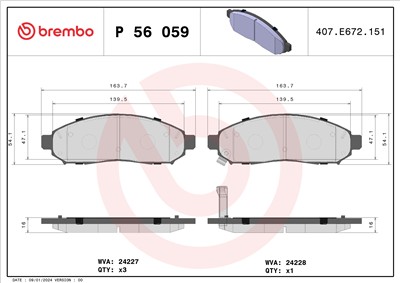 BREMBO P 56 059 Číslo výrobce: 24228. EAN: 8020584061442.