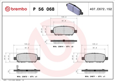 BREMBO P 56 068 Číslo výrobce: 24872. EAN: 8020584090695.
