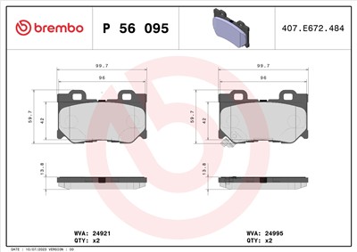 BREMBO P 56 095 Číslo výrobce: 24995. EAN: 8020584108857.