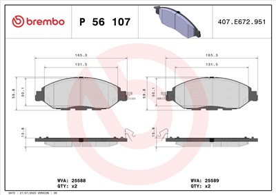 BREMBO P 56 107 EAN: 8020584118597.