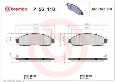BREMBO P 56 118 Číslo výrobce: 22440. EAN: 8020584087466.