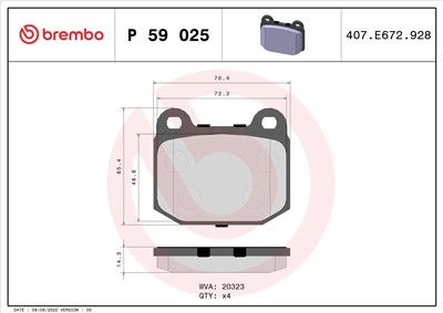 BREMBO P 59 025 Číslo výrobce: 20323. EAN: 8020584055564.