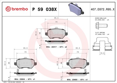 BREMBO P 59 038X Číslo výrobce: 23417. EAN: 8020584069035.