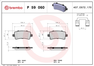 BREMBO P 59 060 Číslo výrobce: 24421. EAN: 8020584090756.