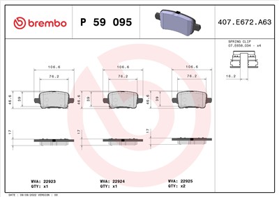 BREMBO P 59 095 Číslo výrobce: 22923. EAN: 8020584113097.