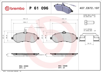 BREMBO P 61 096 Číslo výrobce: 24595. EAN: 8020584061749.