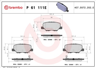 BREMBO P 61 111E Číslo výrobce: 25688. EAN: 8020584129999.