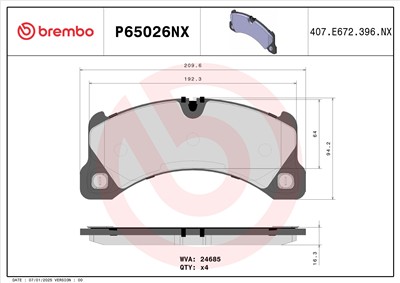BREMBO P65026NX EAN: 8020584131589.