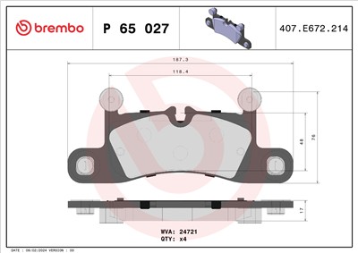 BREMBO P 65 027 Číslo výrobce: 24721. EAN: 8020584103654.