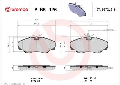 BREMBO P 68 026 Číslo výrobce: 23100. EAN: 8020584056899.