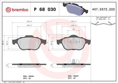 BREMBO P 68 030 Číslo výrobce: 23245. EAN: 8020584056936.