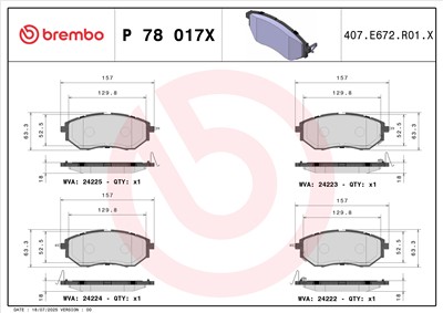 BREMBO P 78 017X Číslo výrobce: D1078 7983. EAN: 8020584069226.
