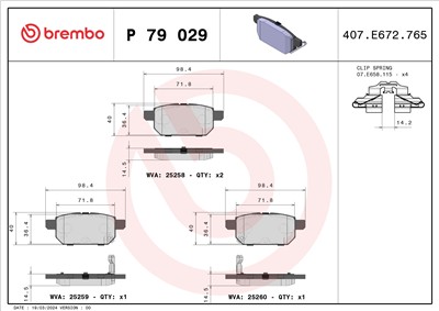 BREMBO P 79 029 Číslo výrobce: 25259. EAN: 8020584108925.