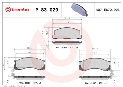 BREMBO P 83 029 Číslo výrobce: 21836. EAN: 8020584057643.