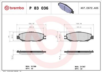 BREMBO P 83 036 Číslo výrobce: 21787. EAN: 8020584057711.