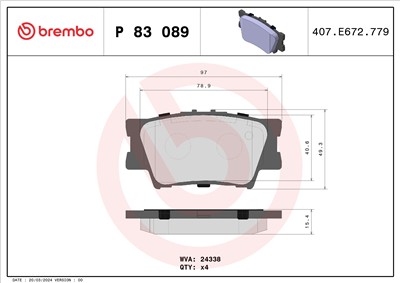 BREMBO P 83 089 Číslo výrobce: 24338. EAN: 8020584062272.