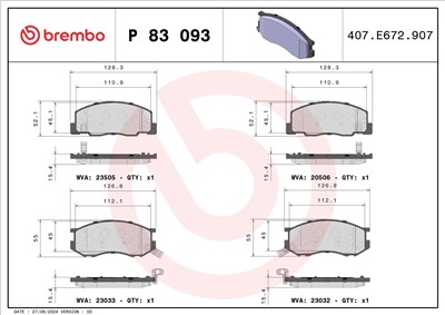 BREMBO P 83 093 Číslo výrobce: 23506. EAN: 8020584062319.