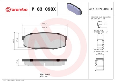 BREMBO P 83 098X Číslo výrobce: 24653. EAN: 8020584121894.