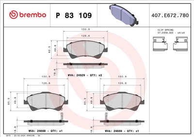 BREMBO P 83 109 Číslo výrobce: 24668. EAN: 8020584090954.