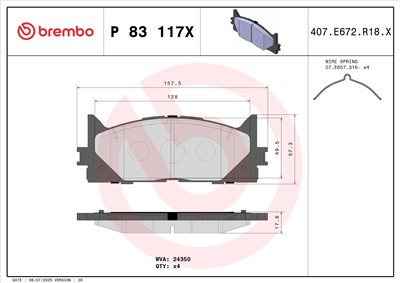 BREMBO P 83 117X EAN: 8020584121931.