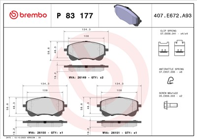 BREMBO P 83 177 Číslo výrobce: 26149. EAN: 8020584118115.