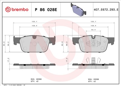BREMBO P 86 028E Číslo výrobce: 22098. EAN: 8020584130179.