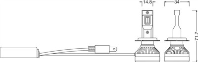 OSRAM 64210DWALL-2HB Číslo výrobce: H7 LED. EAN: 4062172413329.
