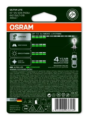 OSRAM 64210ULT-01B Číslo výrobce: H7. EAN: 4052899436237.