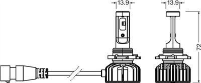 OSRAM 9145DWNBSM-2HB Číslo výrobce: H10 LED. EAN: 4062172410250.