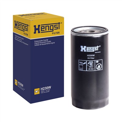 HENGST FILTER H230W Číslo výrobce: 1243100000. EAN: 4030776009200.