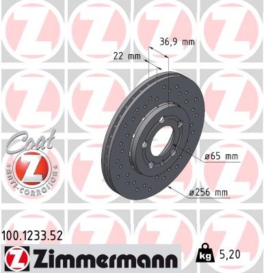 ZIMMERMANN 100.1233.52 EAN: 4250238745587.
