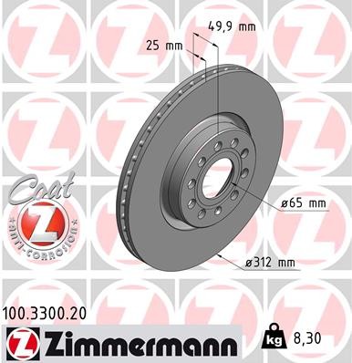 ZIMMERMANN 100.3300.20 EAN: 4250238718185.