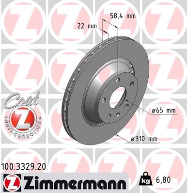ZIMMERMANN 100.3329.20 EAN: 4250238720515.