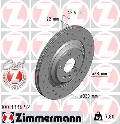 ZIMMERMANN 100.3336.52 EAN: 4250238755852.