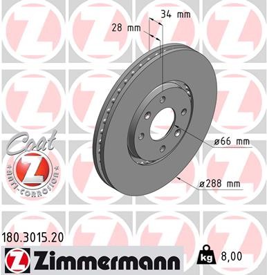 ZIMMERMANN 180.3015.20 EAN: 4250238763109.