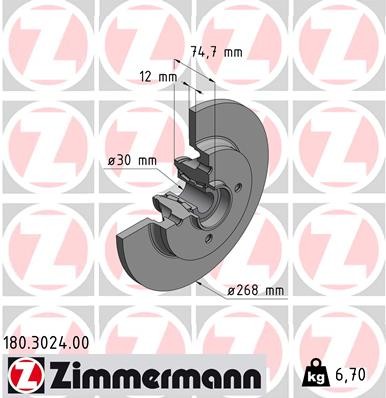 ZIMMERMANN 180.3024.00 EAN: 4250238742623.
