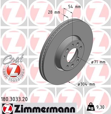 ZIMMERMANN 180.3033.20 EAN: 4250238769842.