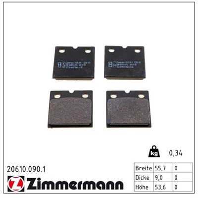 ZIMMERMANN 20610.090.1 Číslo výrobce: 20610. EAN: 4250238786023.