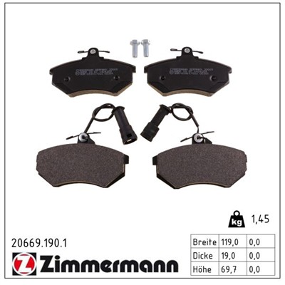 ZIMMERMANN 20669.190.1 Číslo výrobce: 20669. EAN: 4250238729631.