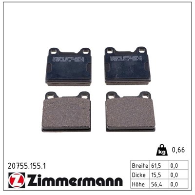 ZIMMERMANN 20755.155.1 Číslo výrobce: 20755. EAN: 4250238729846.